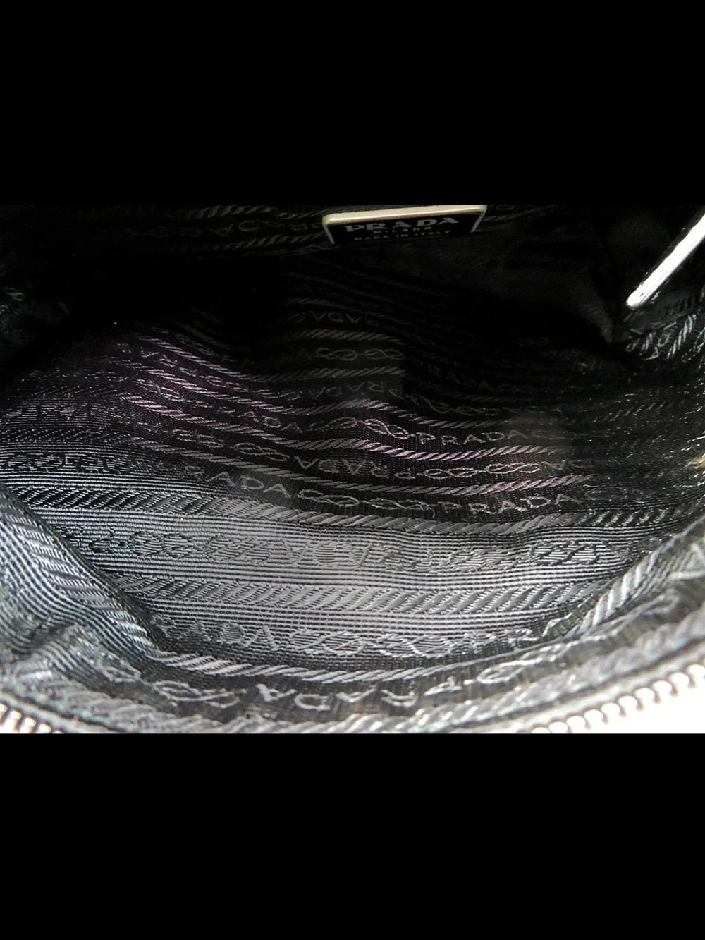 Prada Black Nylon Messenger Bag with Front Buckle